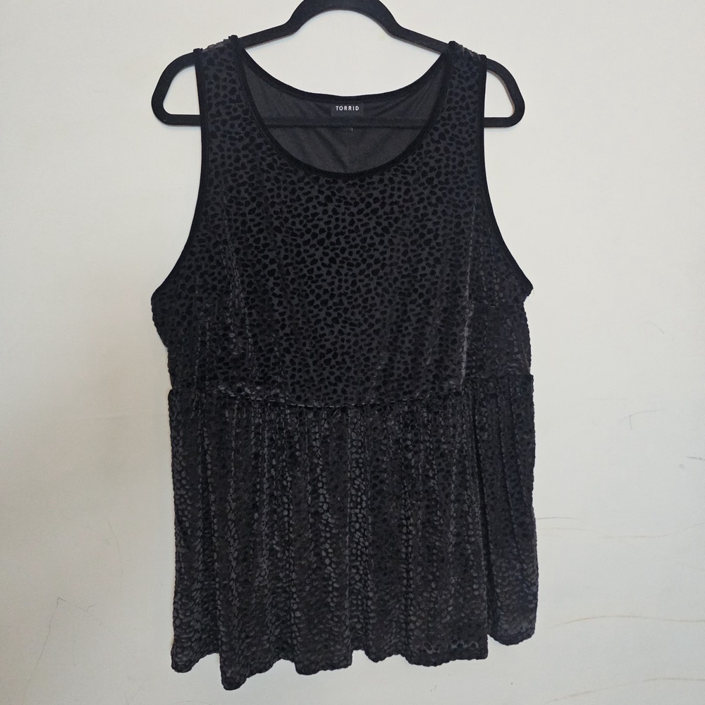 Torrid 3 Black Sleeveless Velvet Fairy‎ Gothic Top Women's Blouse